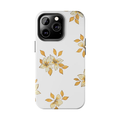 Delicate Yellow Blossom iPhone Case – Minimalist Floral Design with Matte Finish