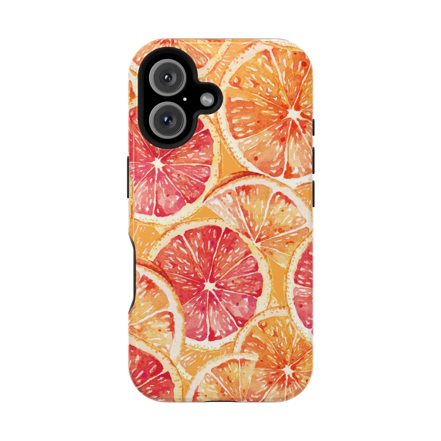 Watercolor Citrus Splash Tough MagSafe iPhone Case – Vibrant Fruit Print, Shock-Resistant Design