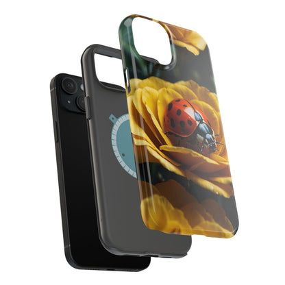 MagSafe iPhone Case: Ladybug on Yellow Petals