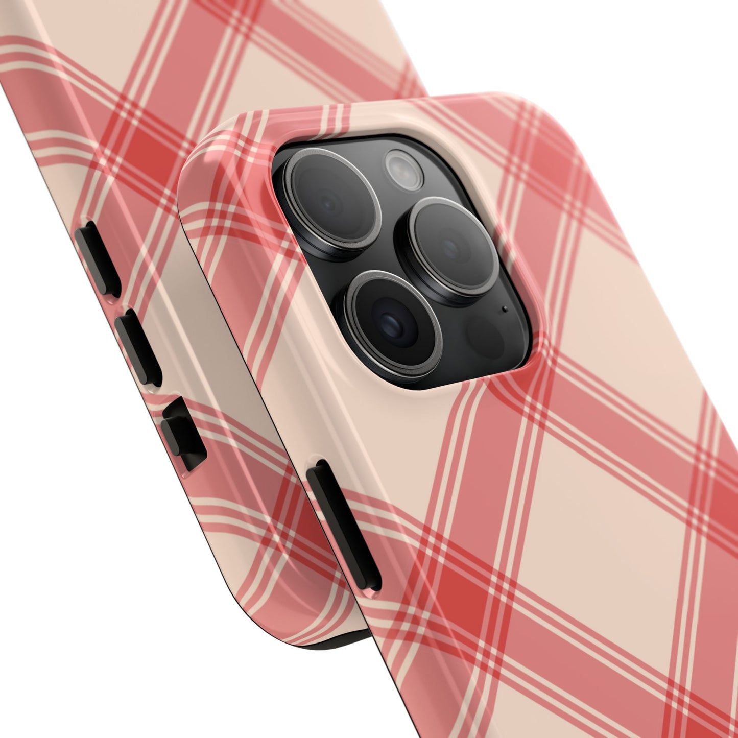 Soft Peachy Red Plaid iPhone Case