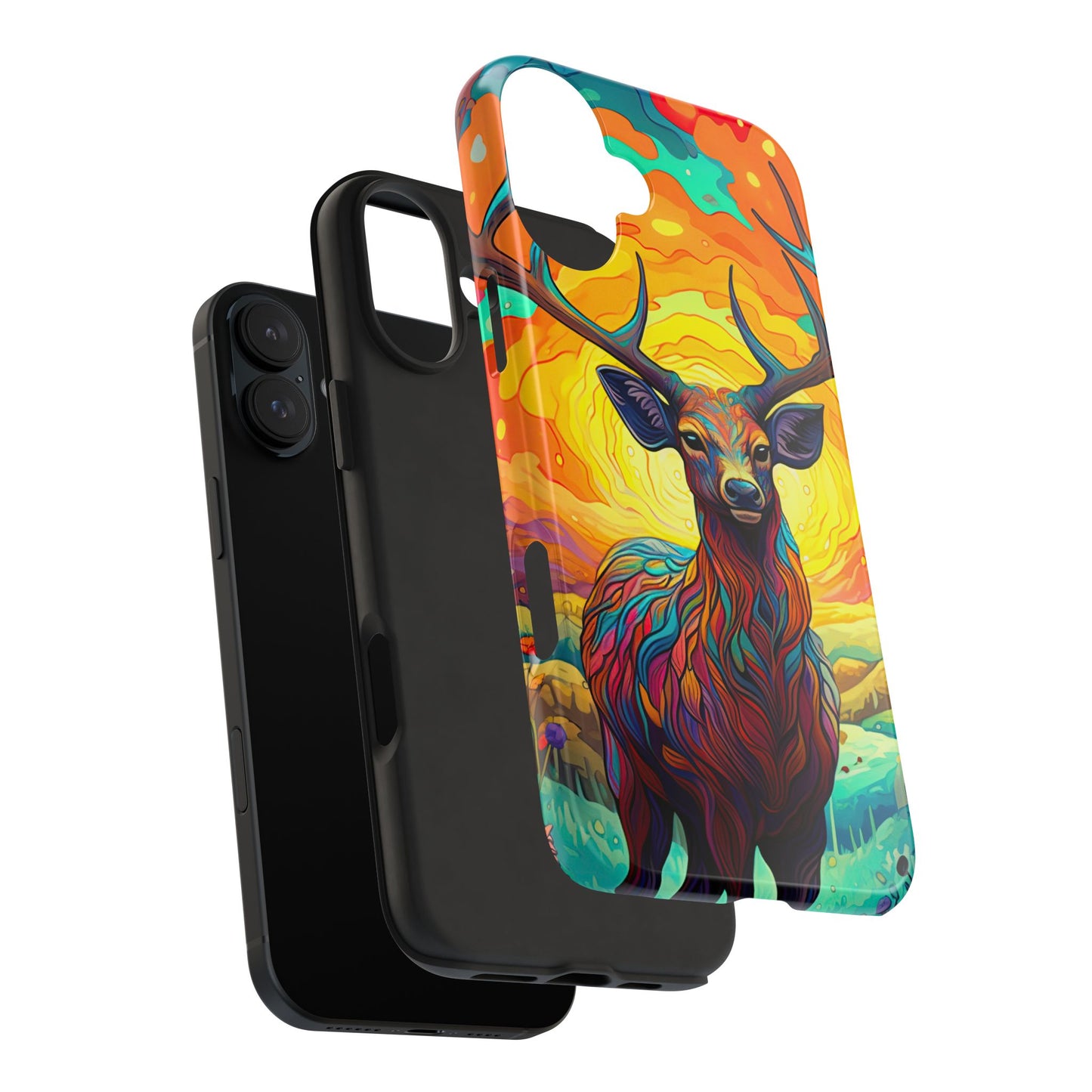 Vibrant Stag in Bloom – iPhone Case