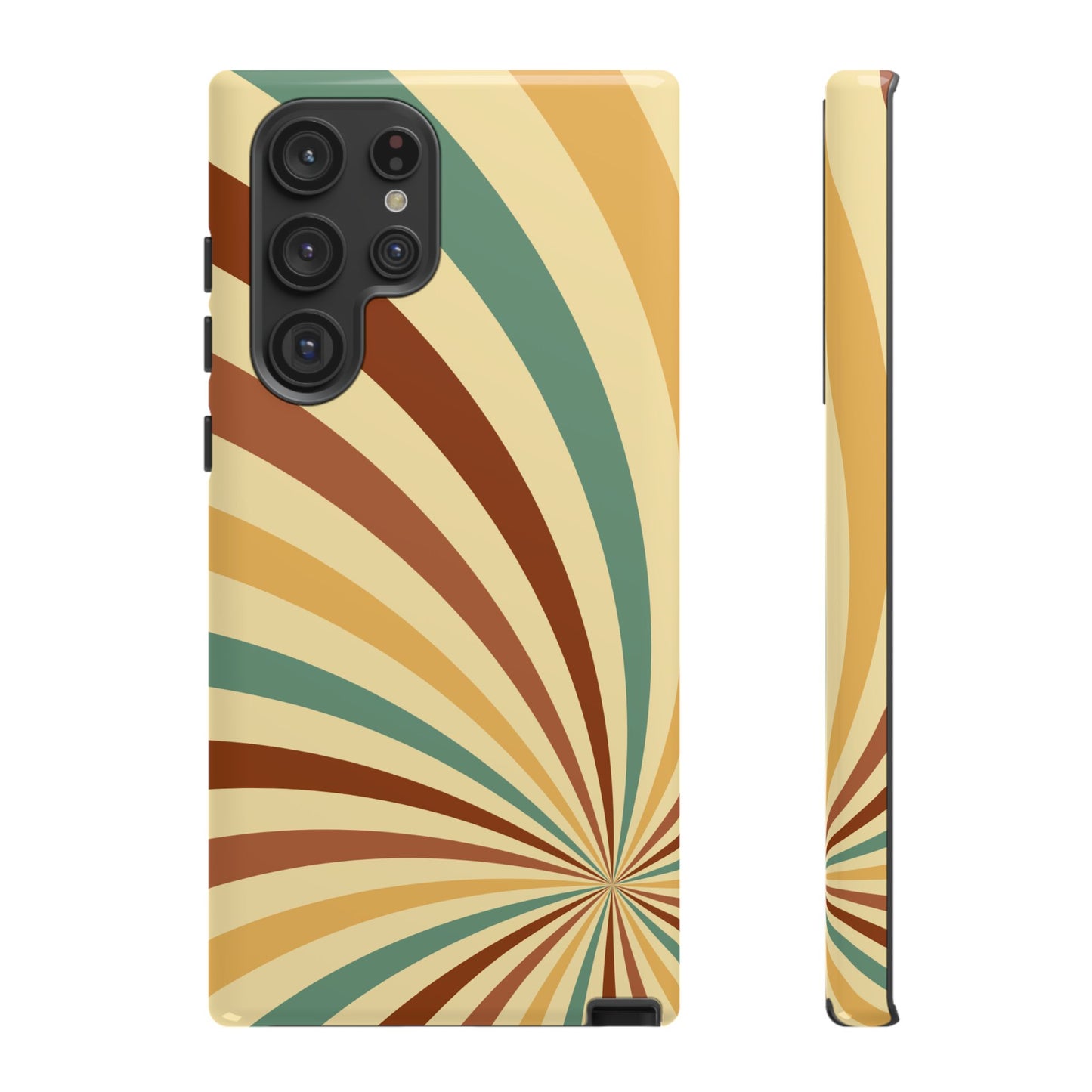 Earthy Retro Swirl Samsung Galaxy Case – Dual-Layer Protection with 70s-Inspired Earth Tones