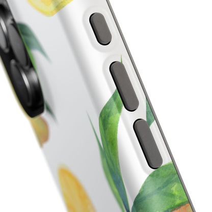 Lemon Grove Watercolor Tough MagSafe iPhone Case – Fresh Citrus Design, Dual-Layer Protection