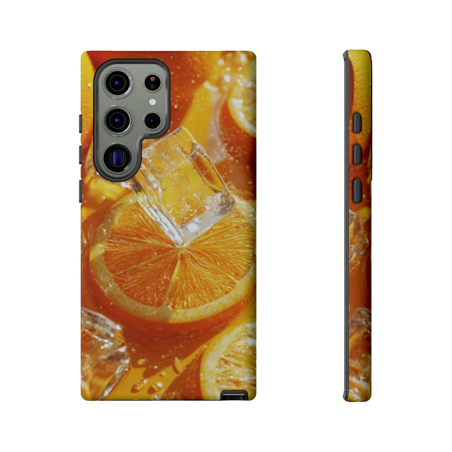 Citrus Orange Splash Samsung Galaxy Case – Dual-Layer Tough Protection, Vibrant Summer Design