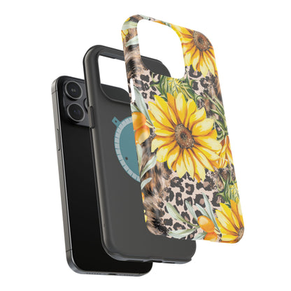 Leopard Sunflower Chic - MagSafe  iPhone Series Case