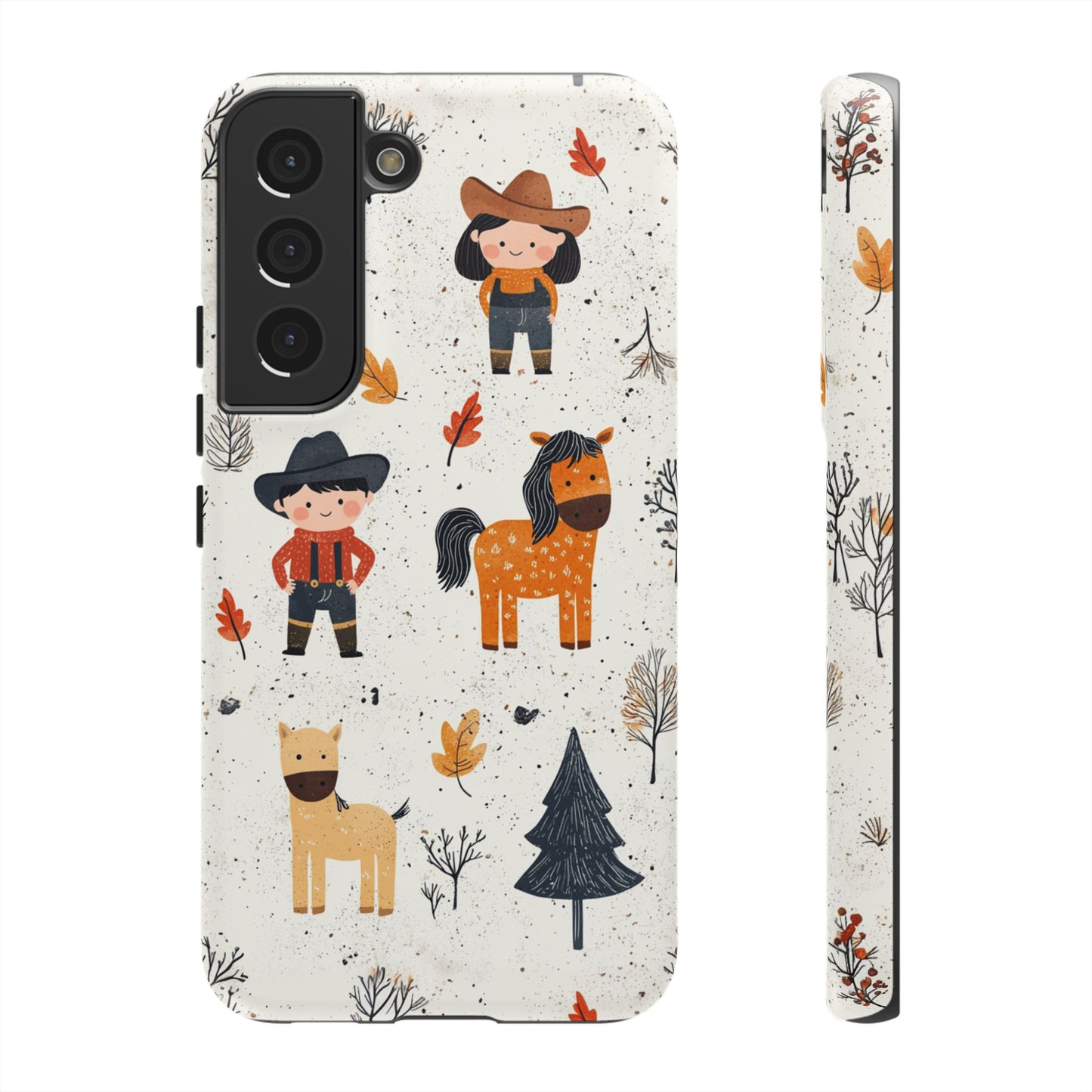 Cowboy Adventures Tough Samsung Galaxy Case – Cute Western Theme, Dual - Layer Protection - BOGO Cases