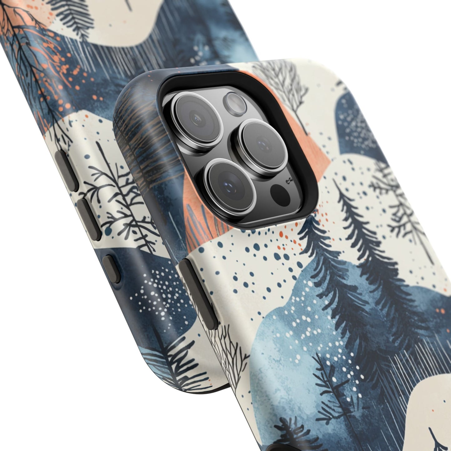 Winter Forest MagSafe iPhone Case | Watercolor Trees & Mountains