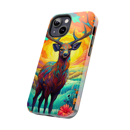 Vibrant Stag in Bloom – iPhone Case