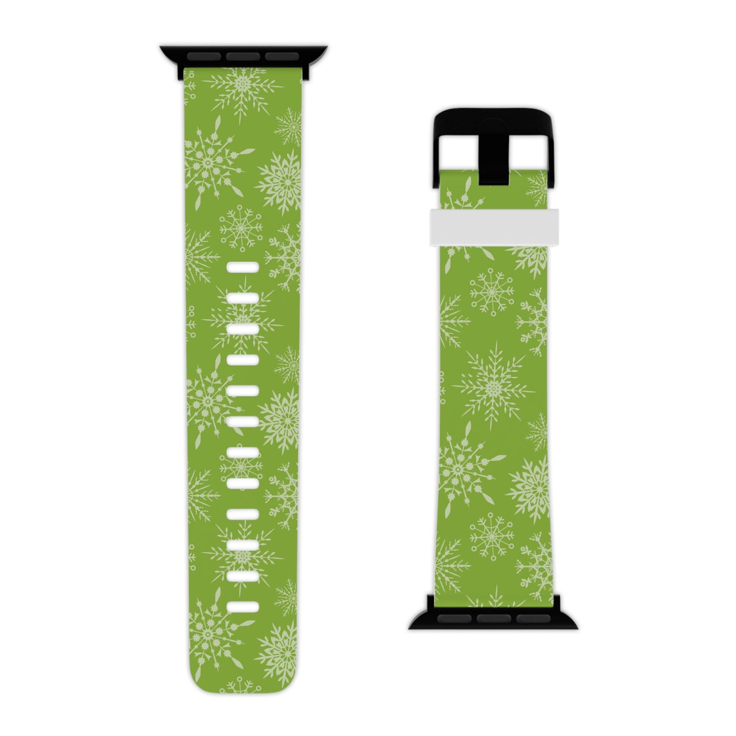 Green Snowflake Pattern Apple Watch Band