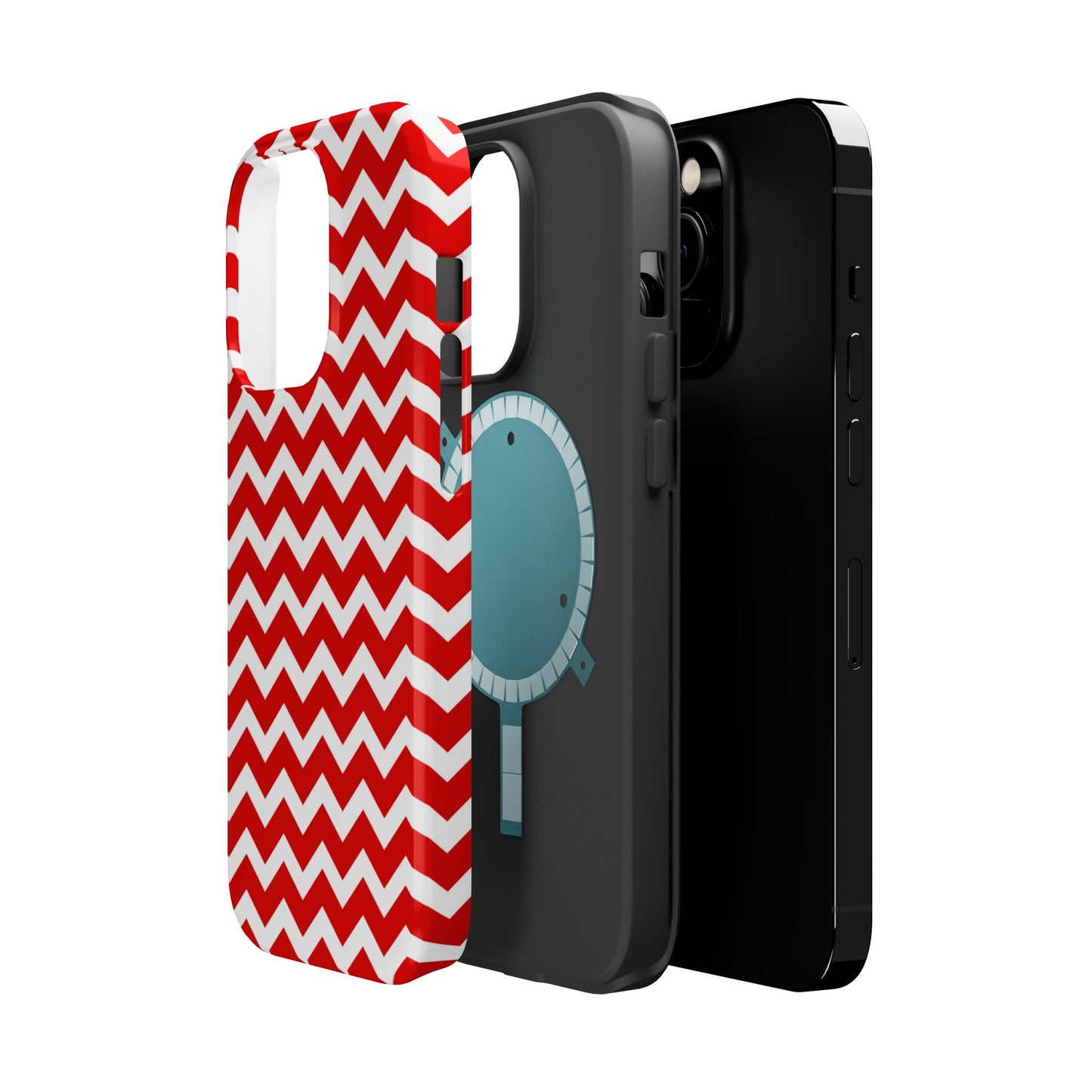 Bold Red & White Chevron – Modern Geometric MagSafe iPhone Case