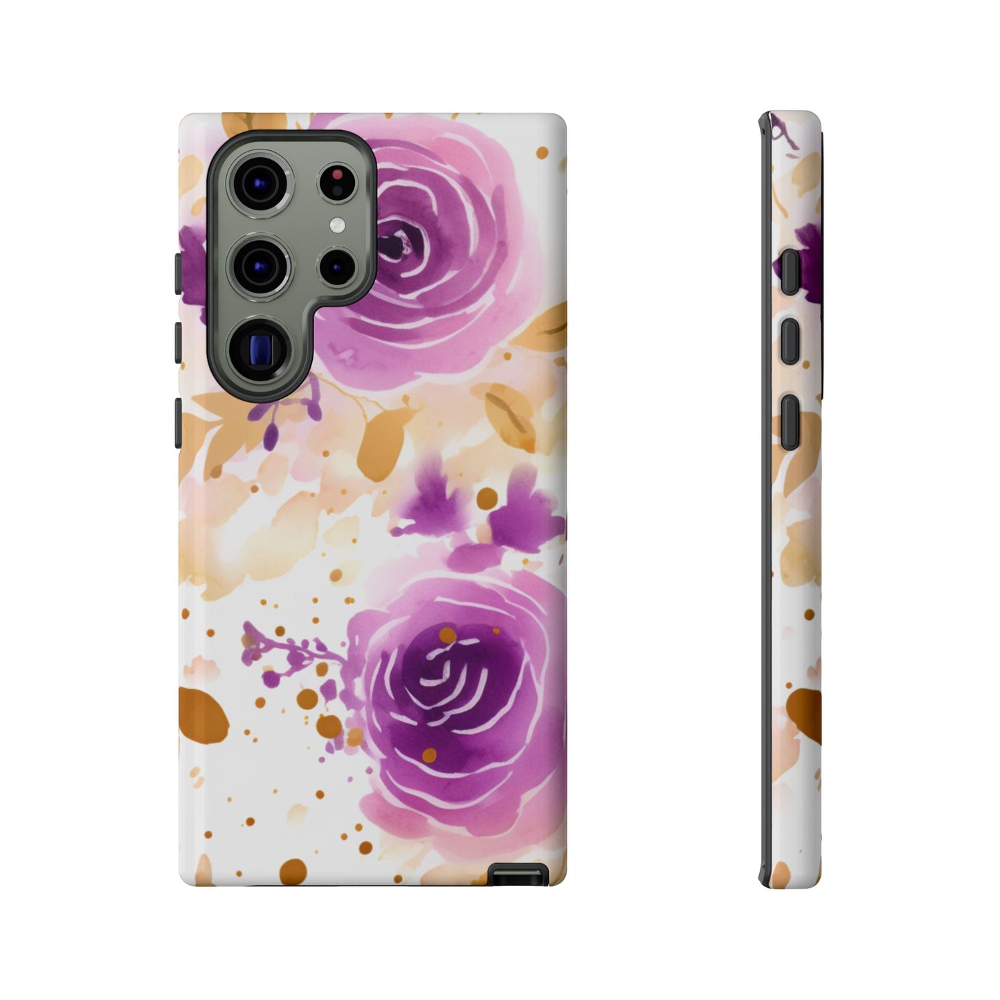 Soft Purple & Gold Floral Splash - Samsung Galaxy Series Case