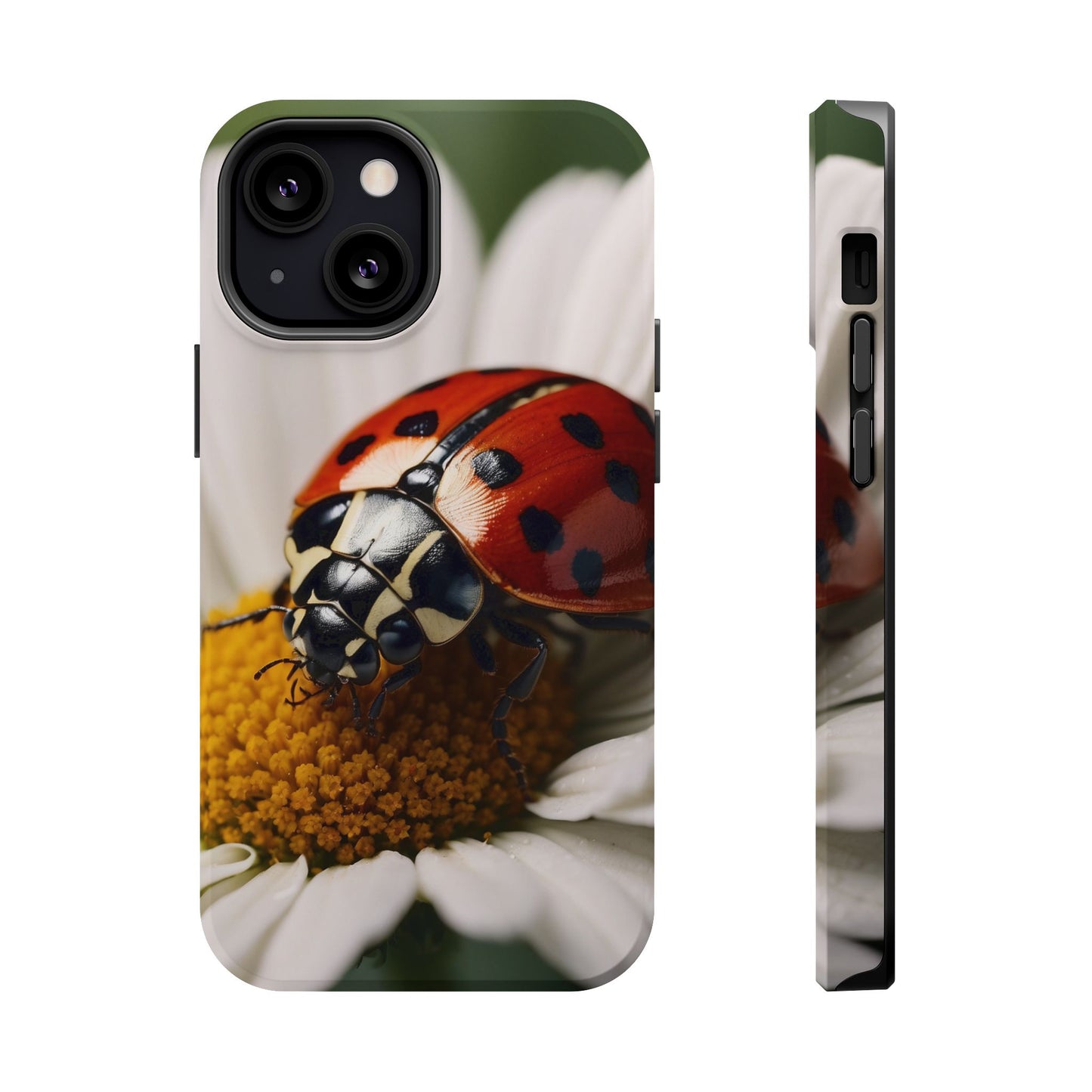 MagSafe iPhone Case: Ladybug on White Daisy