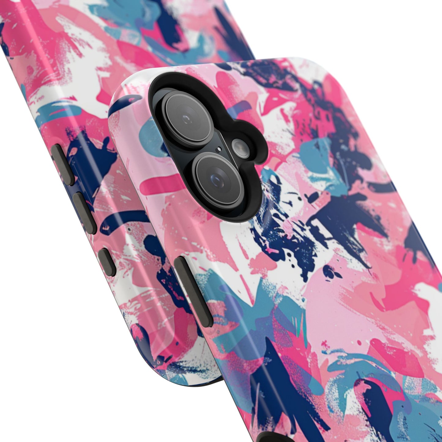 Vibrant Pink & Navy Abstract Splash – MagSafe iPhone Case