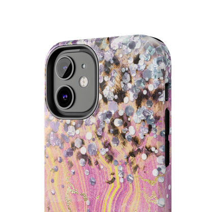 Crystal Glam Leopard - iPhone Series Case with Glitter and Gem Accents