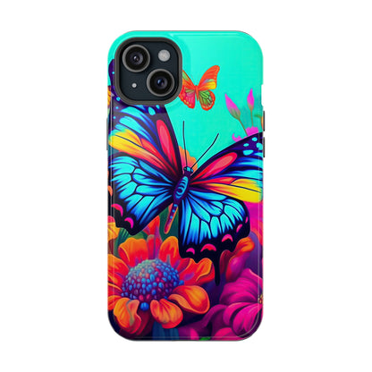 Vivid Butterfly & Floral Burst - MagSafe iPhone Case