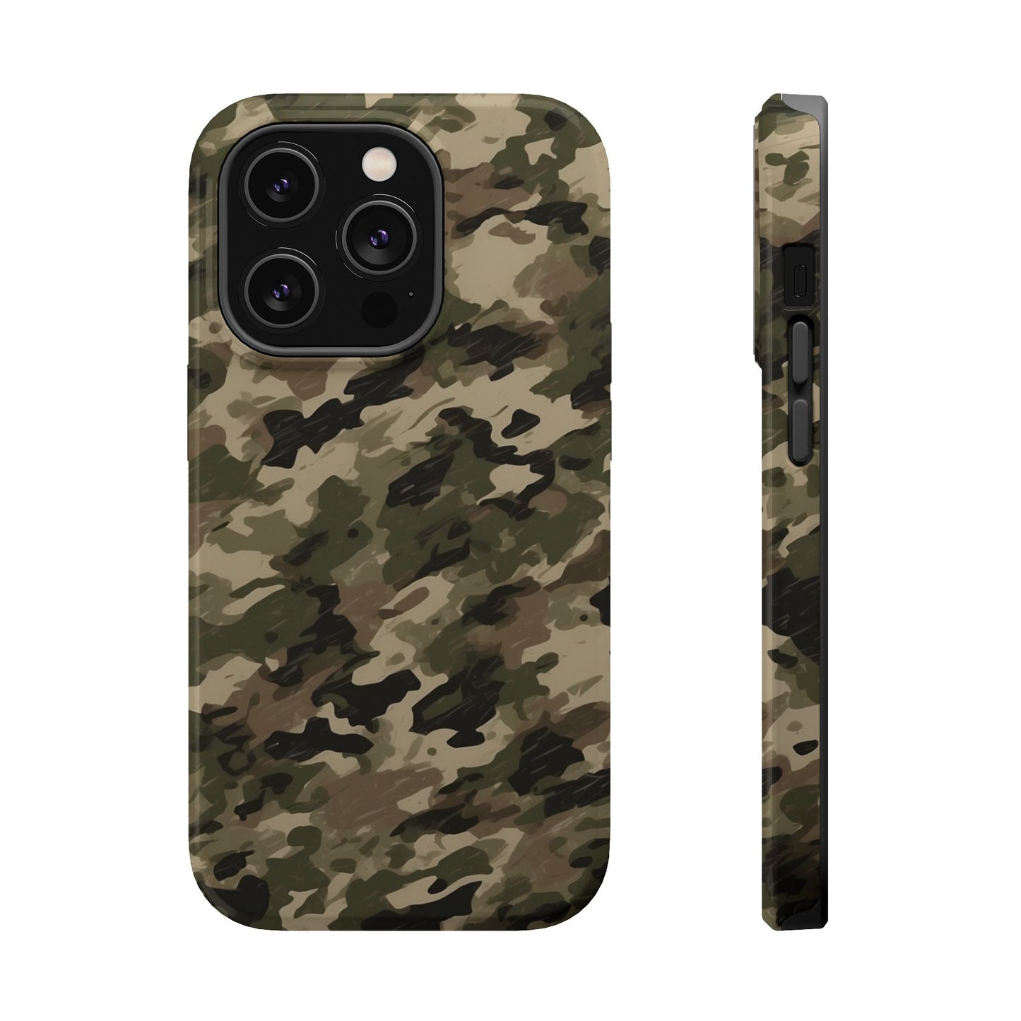 Classic Light Brown Camouflage – MagSafe iPhone Case with Rugged Elegance