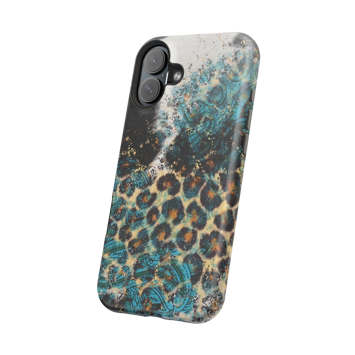 Turquoise Paisley Cowhide Leopard - MagSafe iPhone Series Case