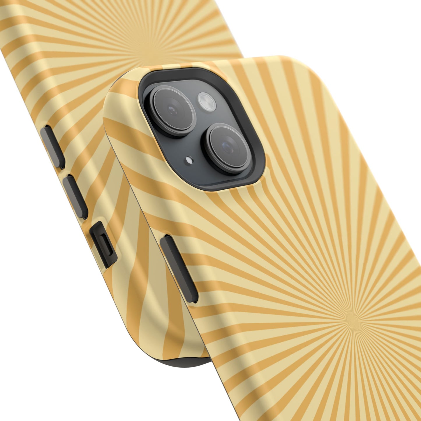 Golden Sunburst MagSafe  iPhone Case – Retro Radiant Design with Dual-Layer Protection