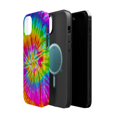 Rainbow Spiral Tie-Dye MagSafe Case – Vibrant Colors & Functionality