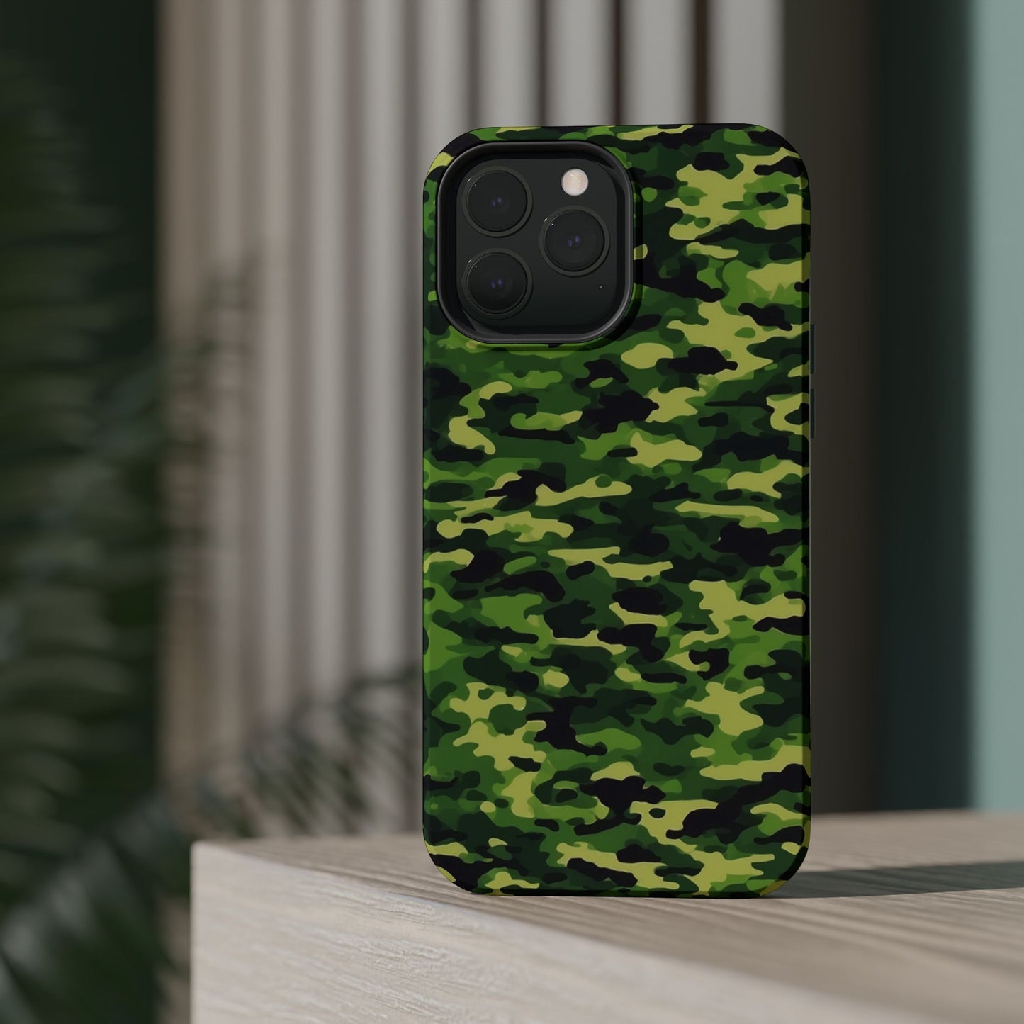 Green Woodland Camouflage – MagSafe iPhone Case, Slim and Shockproof