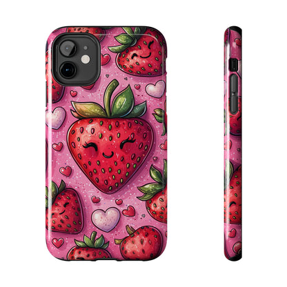 Cute Strawberry Kawaii iPhone Case – Fun Pink Design - BOGO Cases