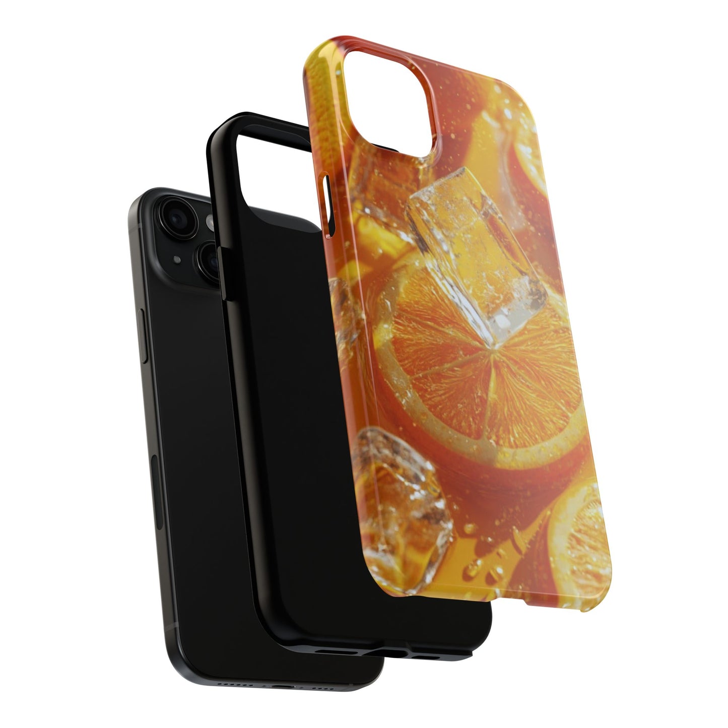 Citrus Orange Splash iPhone Case – Dual-Layer Tough Protection, Vibrant Summer Design