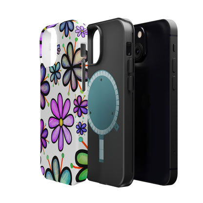 Whimsical Lavender Floral MagSafe iPhone Case – Ultra-Slim, High-Gloss Finish