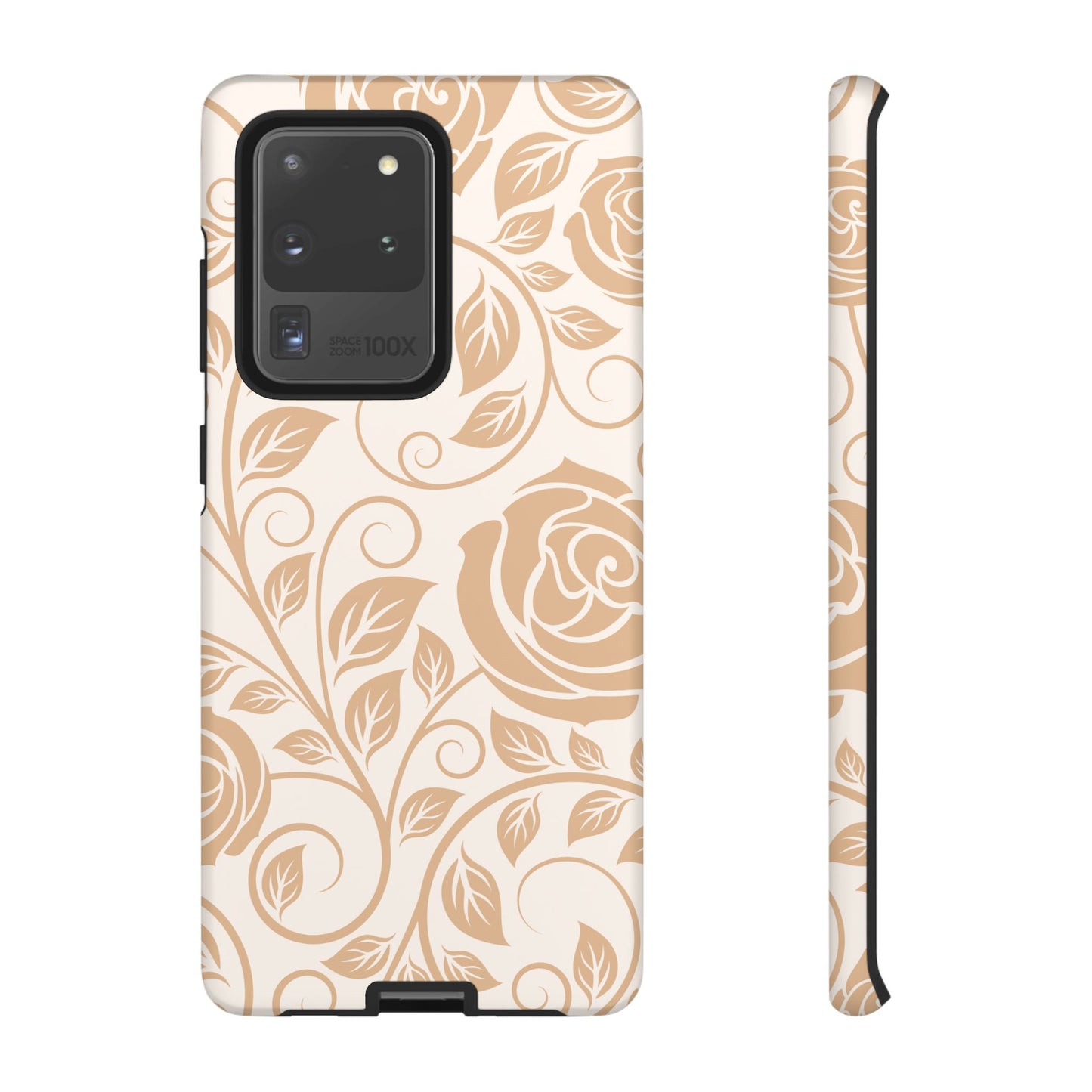 Vintage Rose Vine Tough Samsung Galaxy Case – Elegant Floral Pattern with Dual-Layer Protection