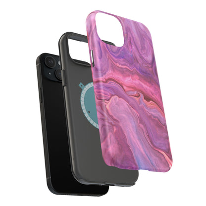 Lavender Dreamscape – MagSafe Case with Abstract Purple & Pink Marble Art