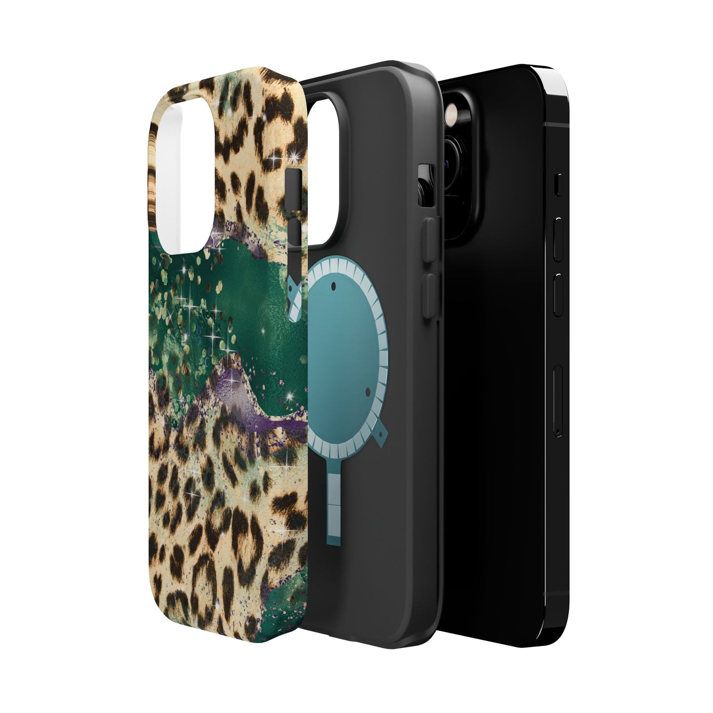 Emerald Glitter Leopard Print - MagSafe iPhone Series Case