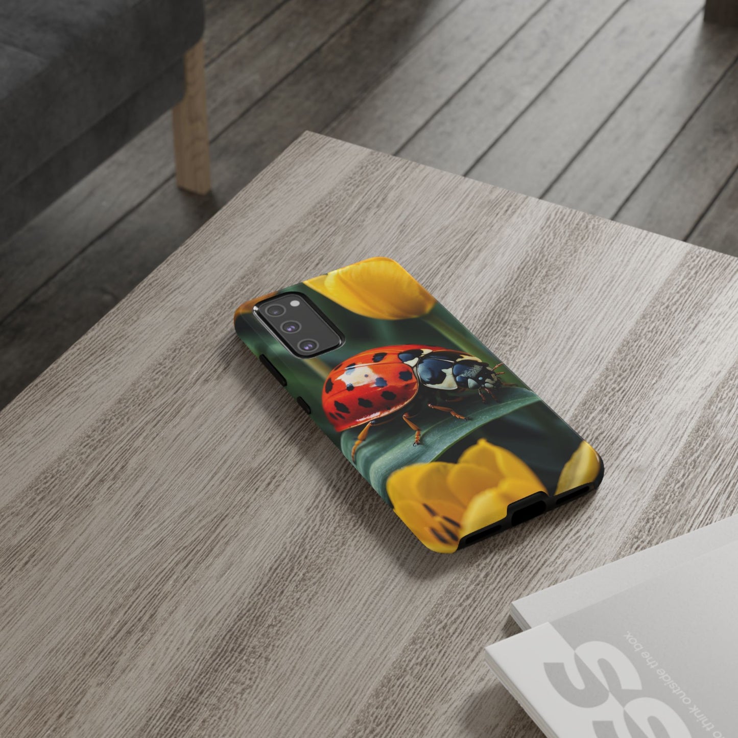 Samsung Galaxy Case: Vibrant Ladybug Amidst a Lush Yellow Flower Garden