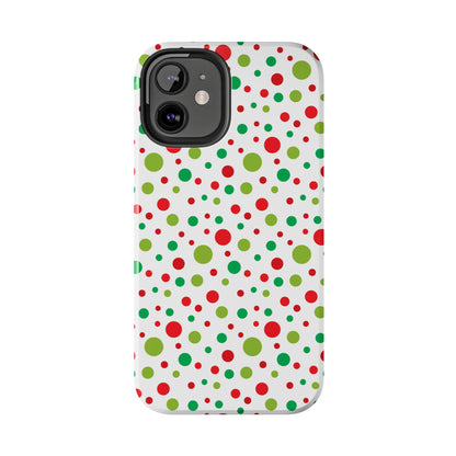 Red & Green Christmas Polka Dots – iPhone Case