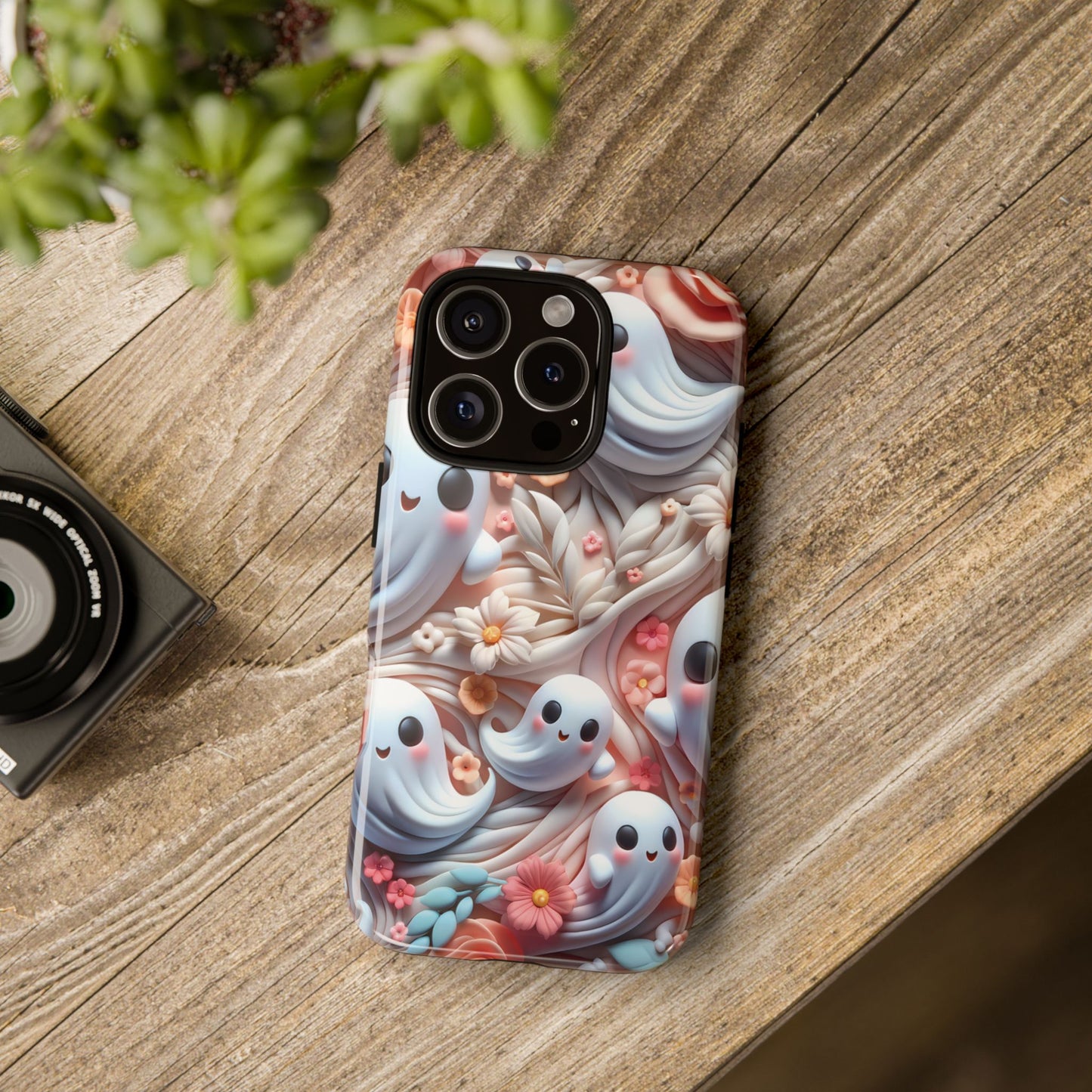 Clay Ghosts Phone Case - Whimsical Floral Protection