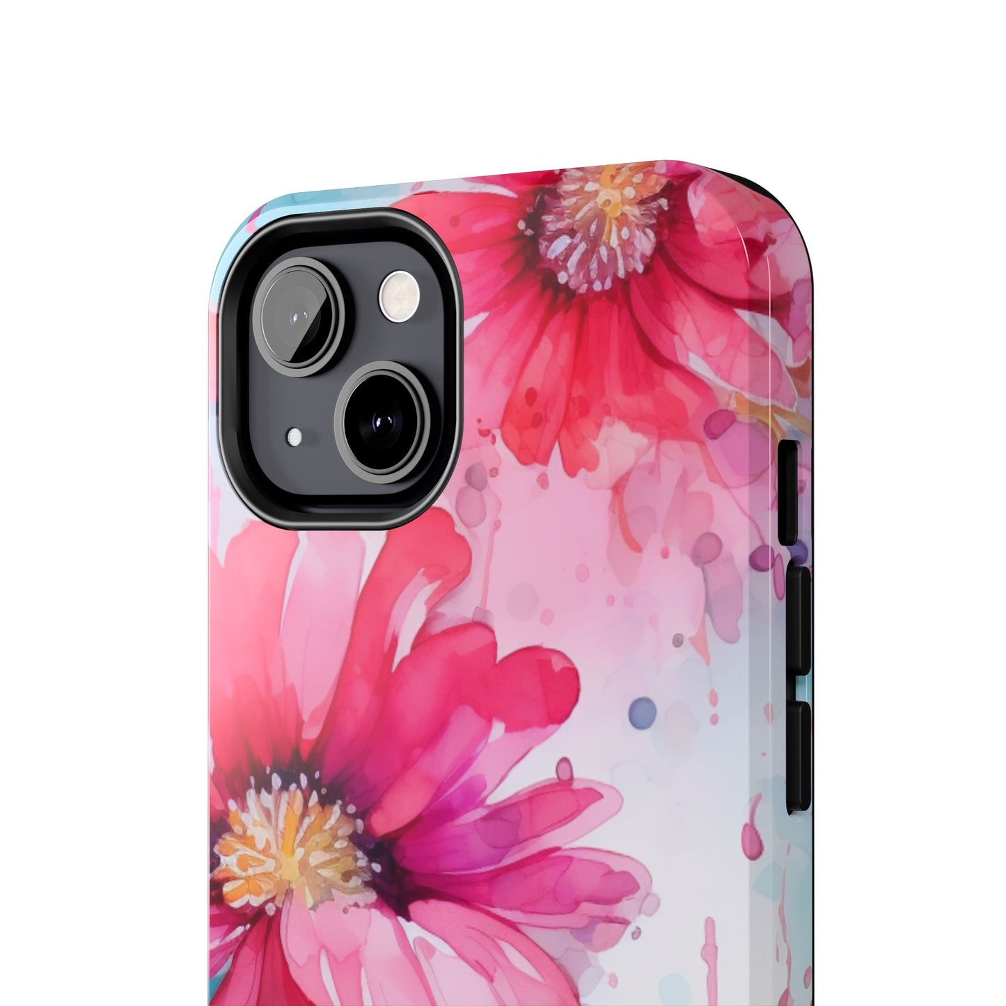 Vibrant Watercolor Red & Pink Floral - iPhone Case