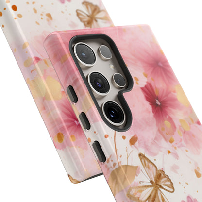 Blush Pink Floral Butterfly - Samsung Galaxy Case