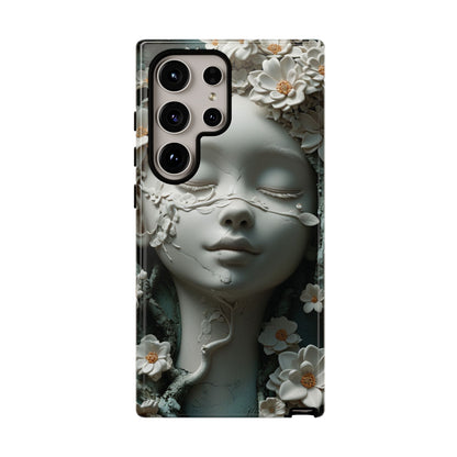 Coquette Statue & Florals Phone Case - Serene Beauty for Your Device - Ethereal Elegance - Marble Princess and Flowers - iPhones and Samsung - BOGO Cases