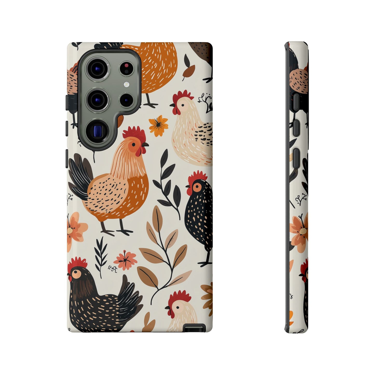 Samsung Galaxy Case: Cluckin' Vintage – Chickens & Leaves