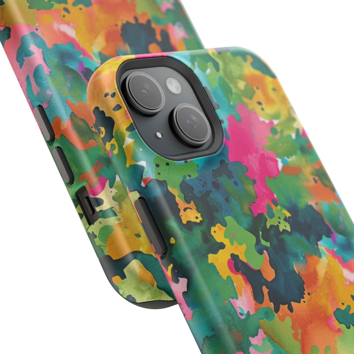 Vibrant Watercolor Splash MagSafe Case – Colorful Abstract Design with MagSafe Compatibility