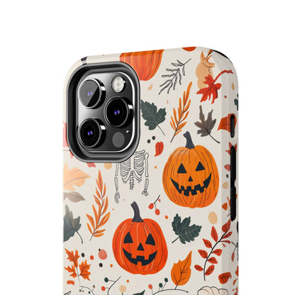 Halloween Pumpkin & Skeleton iPhone Case – Spooky Autumn Design