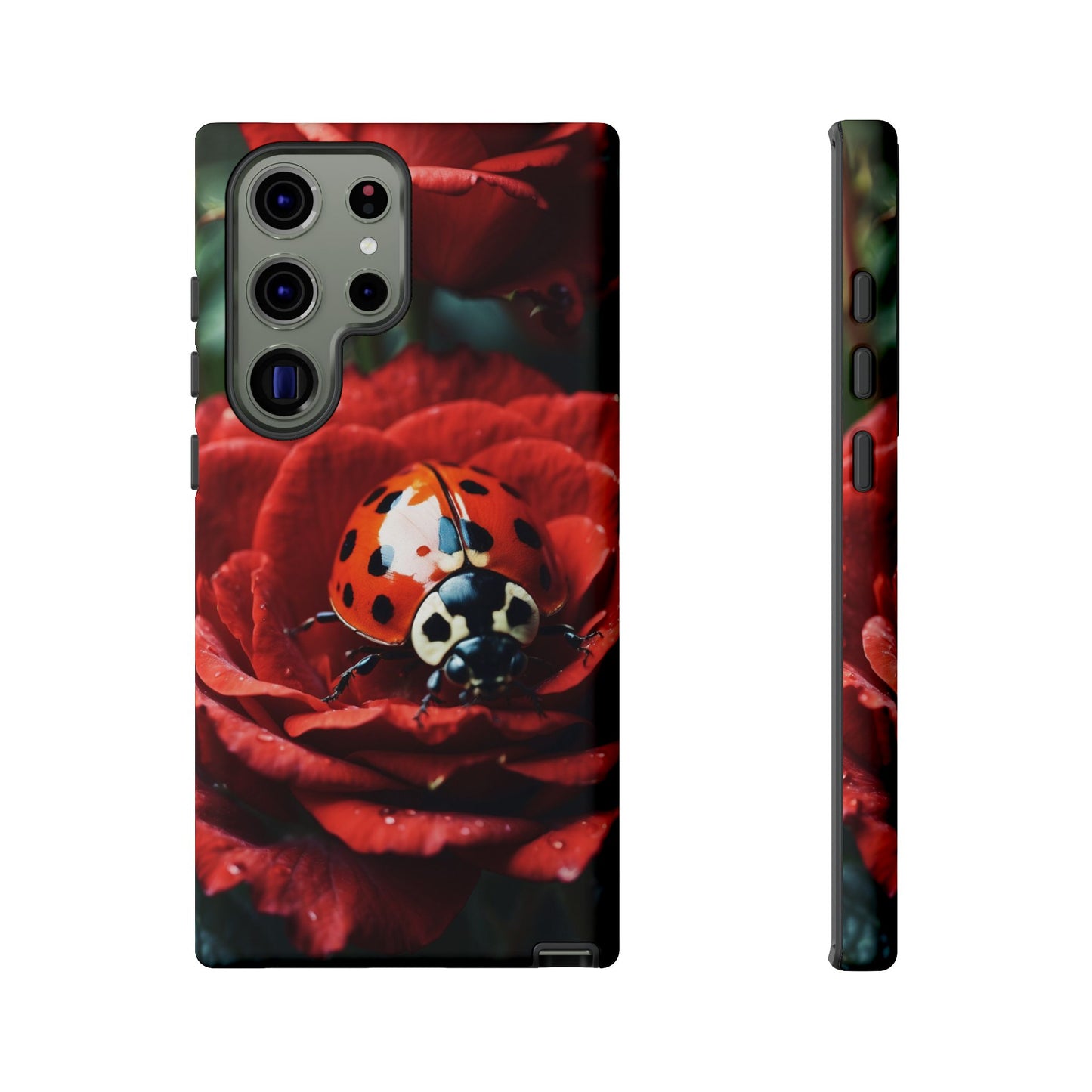 Elegant Rose & Ladybug Charm - Samsung Galaxy Case