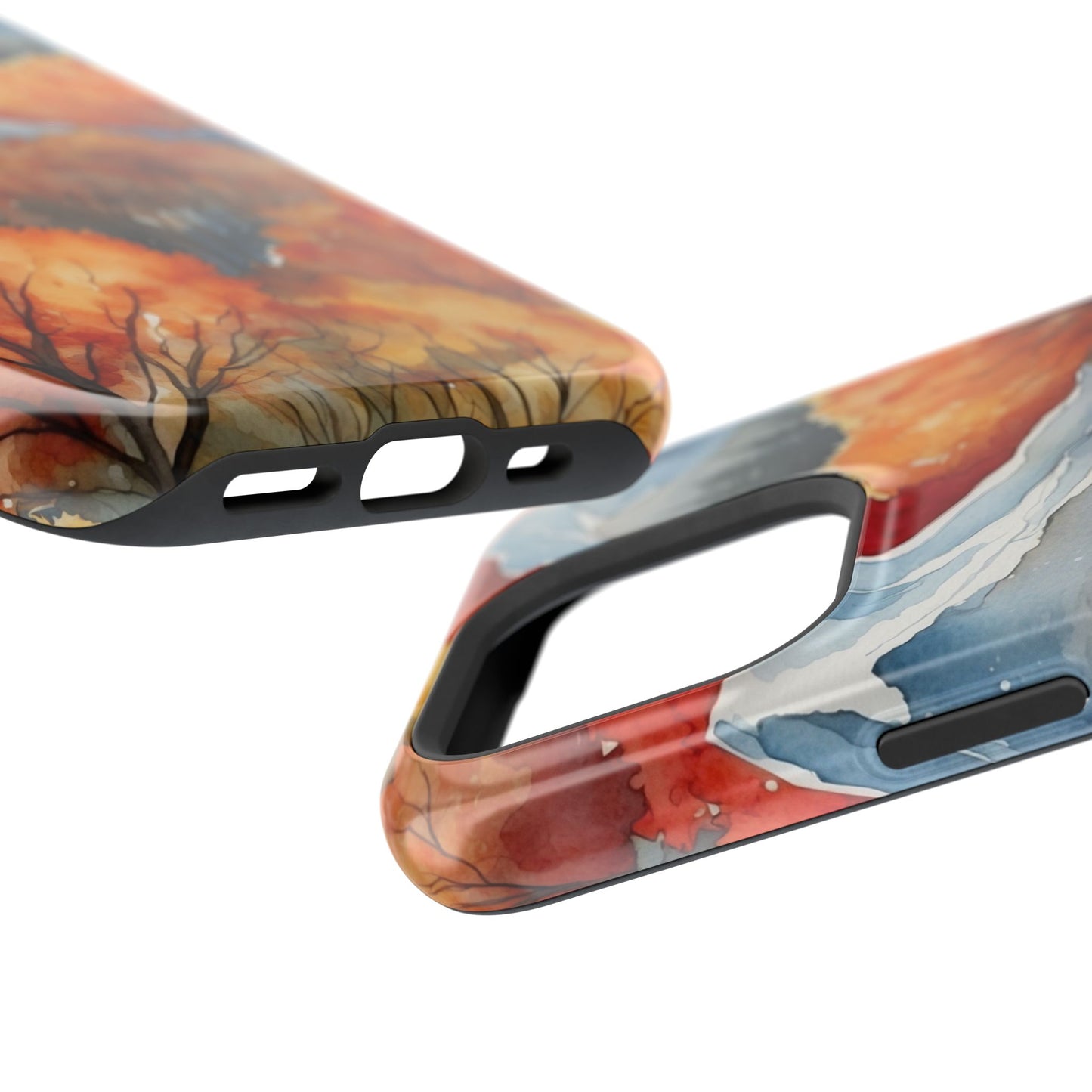 Autumn Mountain Forest Watercolor - MagSafe iPhone Case