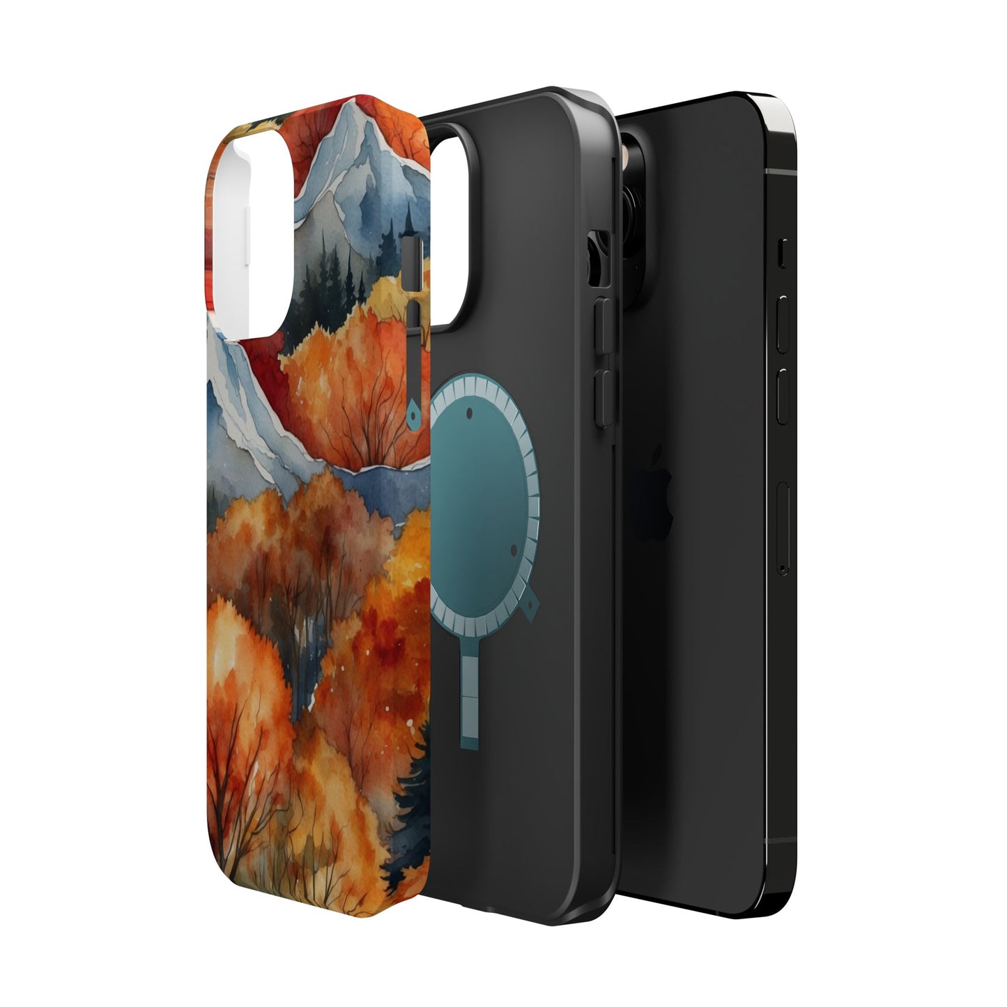 Autumn Mountain Forest Watercolor - MagSafe iPhone Case