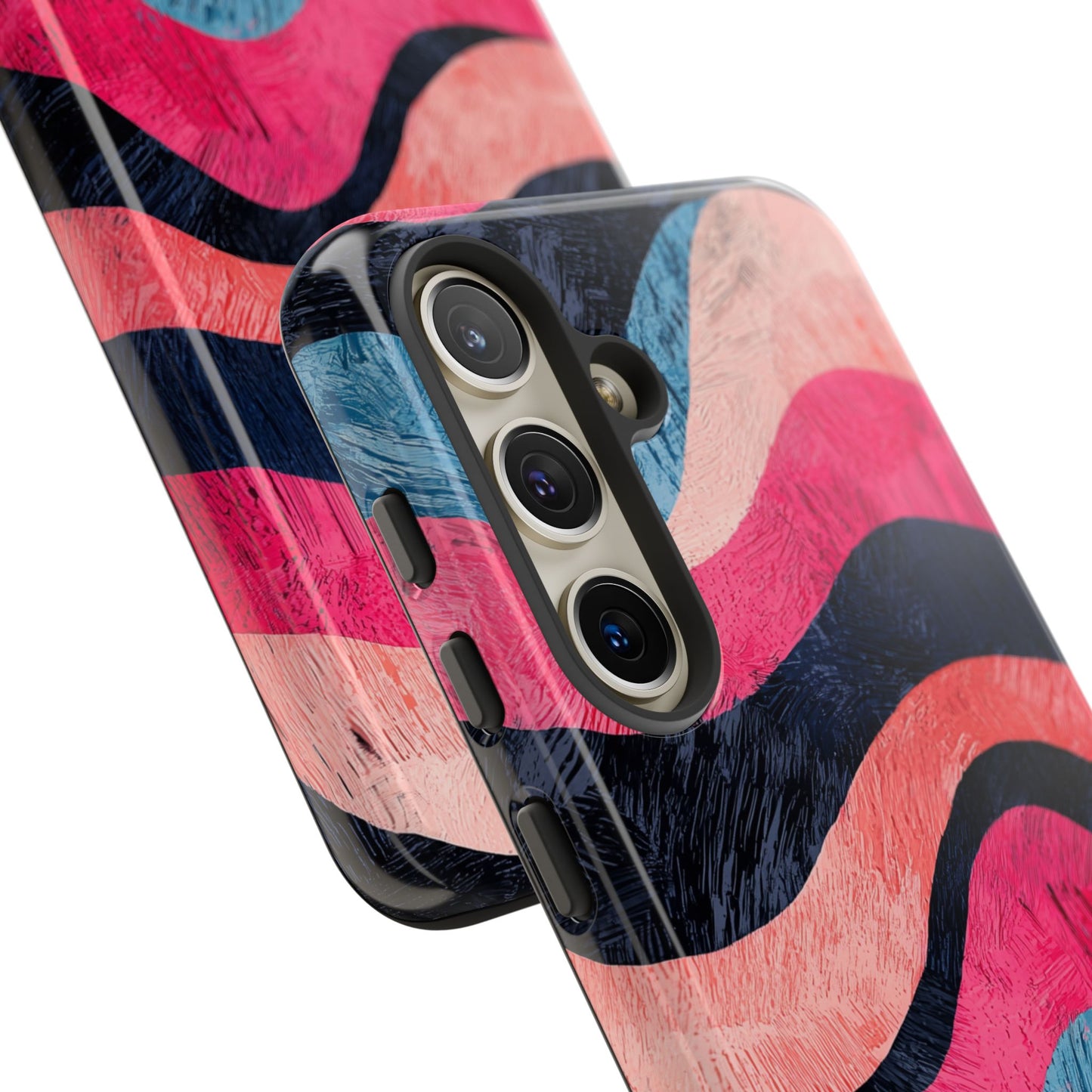 Abstract Wave Pattern Samsung Galaxy Case – Shockproof, Matte Finish, Dual-Layer Protection