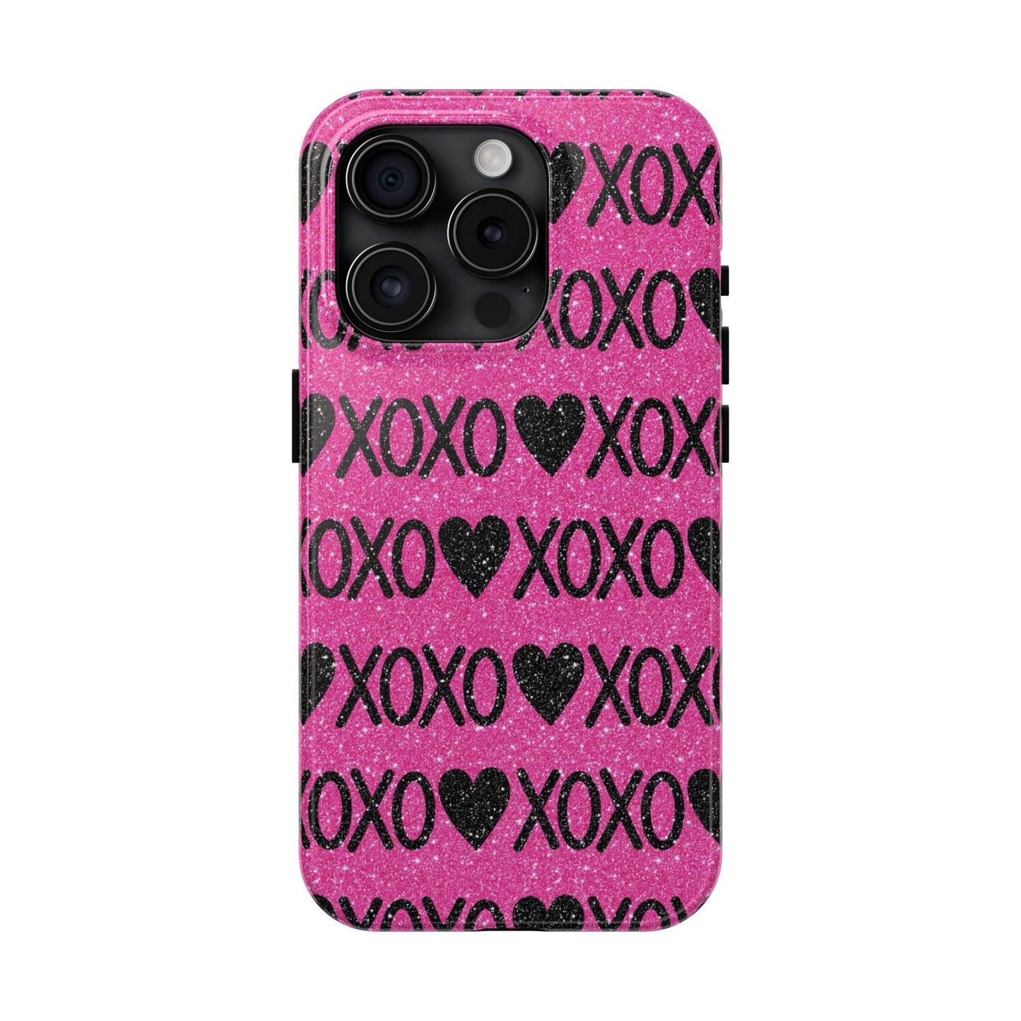 XOXO Glitter Hearts iPhone Case