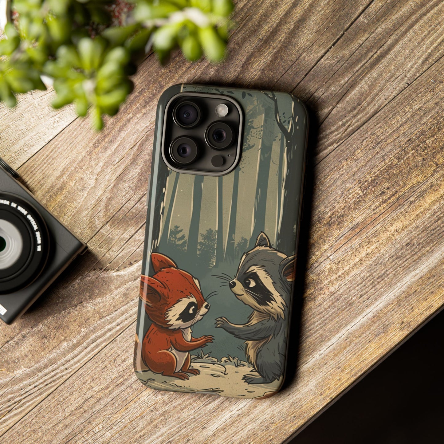 Whimsical Woodland Raccoons Phone Case