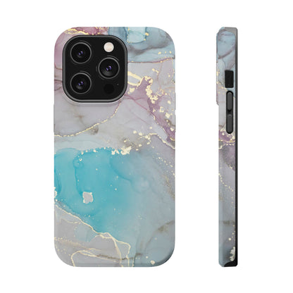 Sky Blue & Purple Marble Wave – MagSafe Case with Dreamy Marble Design