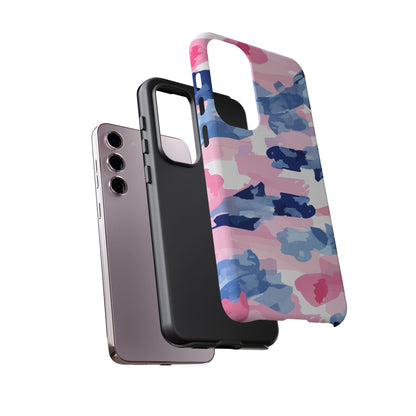 Samsung Galaxy Case: Dynamic Pink & Navy Brushstroke Art