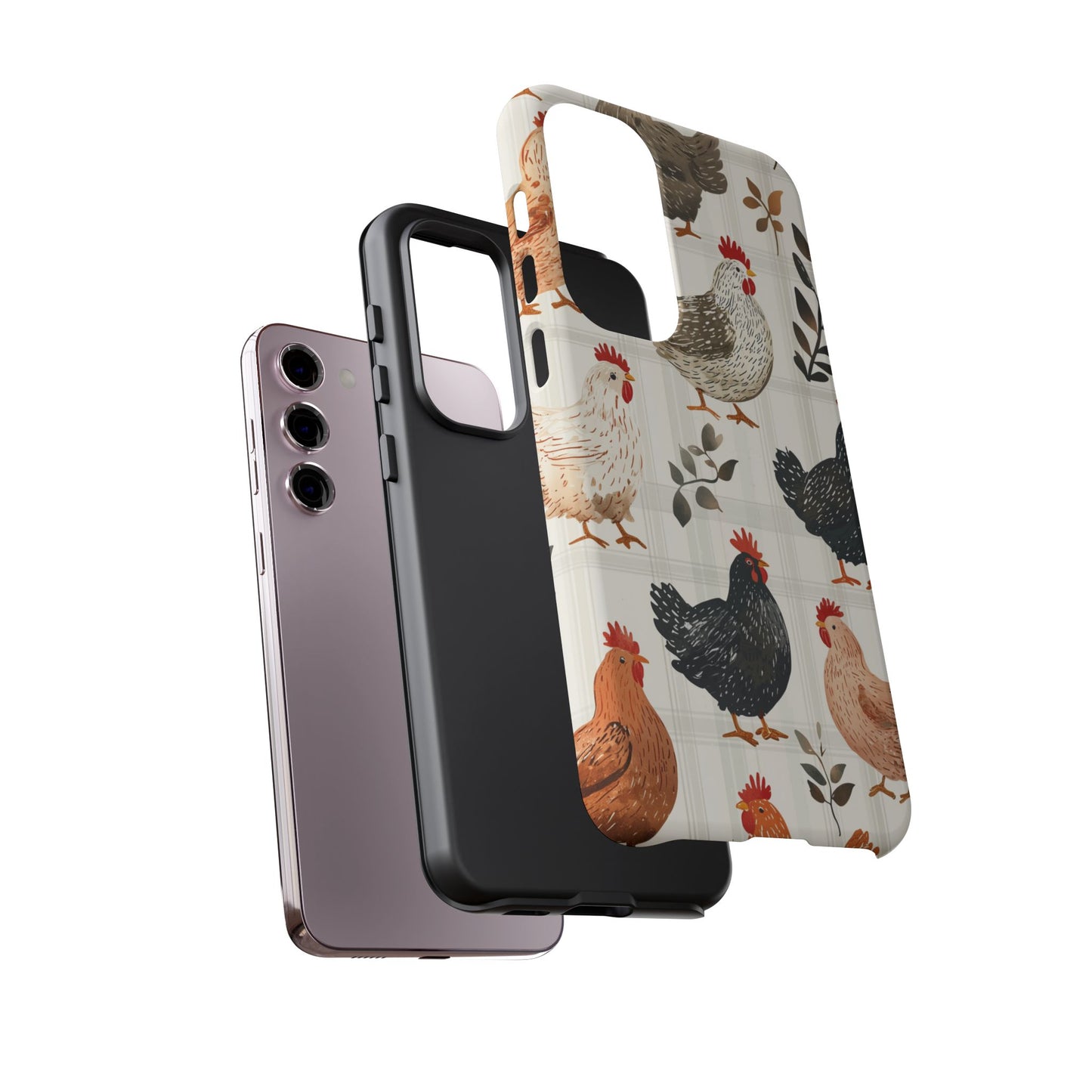 Samsung Galaxy Case: Vintage Chicken & Leaves – Farmhouse Style Case