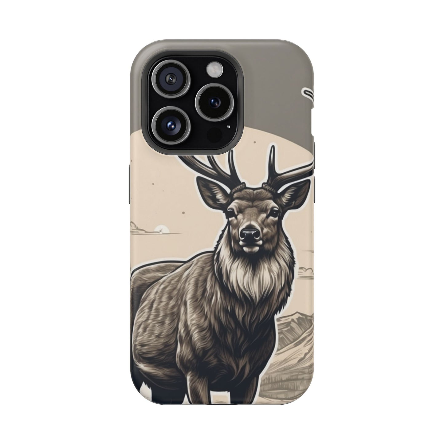 Monochrome Majesty – Regal Stag MagSafe iPhone Cases