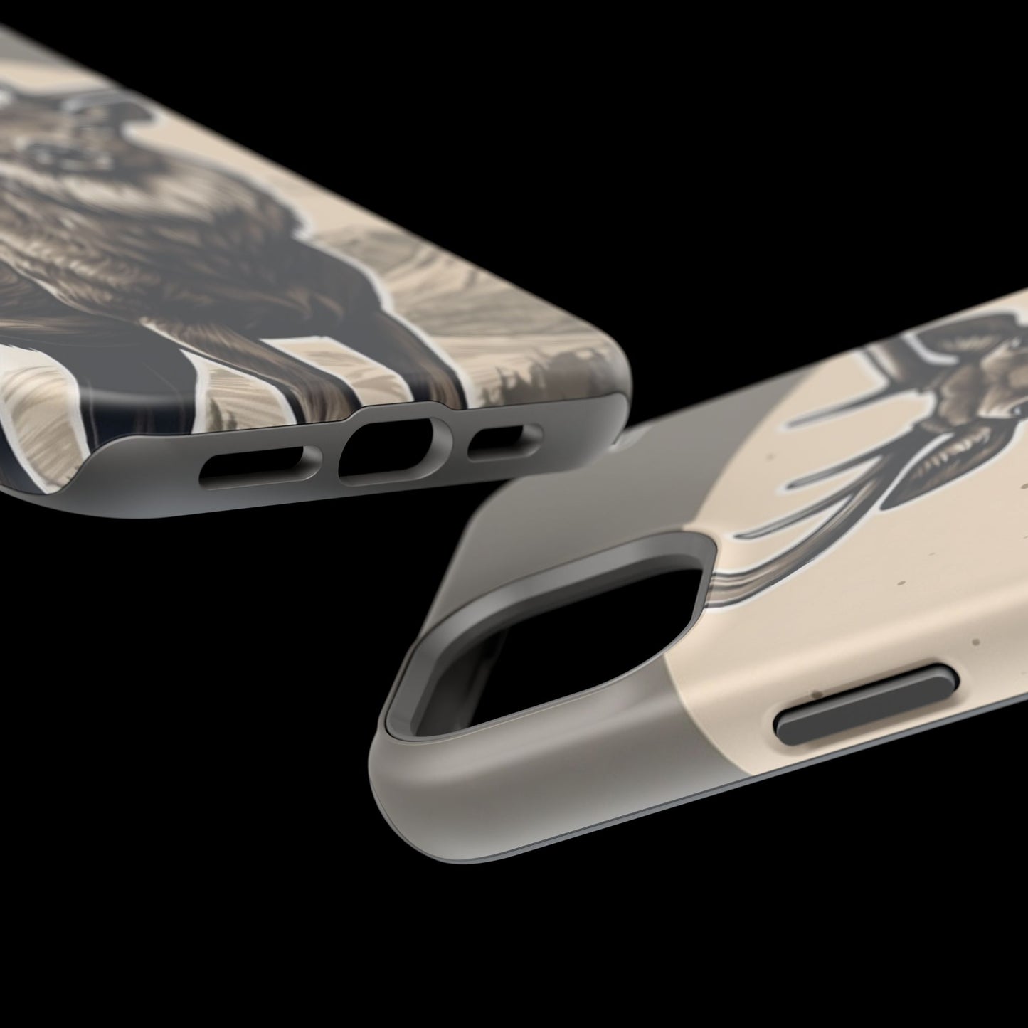 Monochrome Majesty – Regal Stag MagSafe iPhone Cases